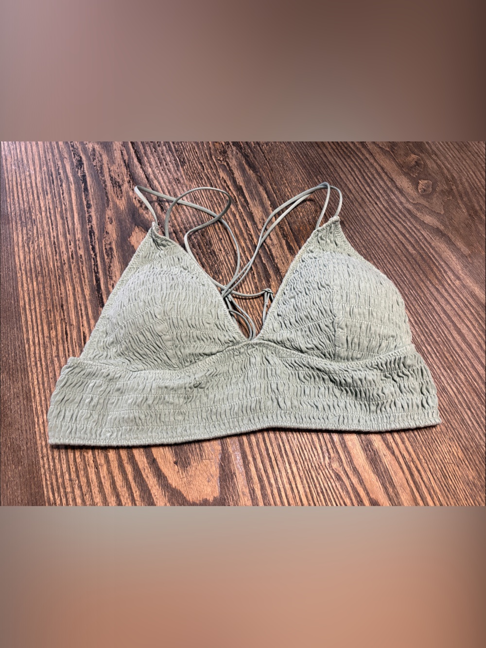 PINK Victoria's Secret Olive Textured Bralette